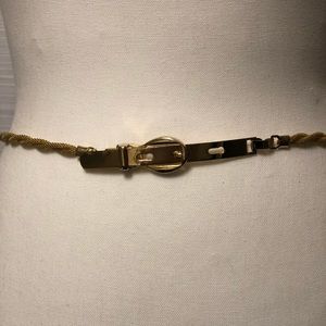 Vintage Women's Gold Rope Chain Belt Twisted Metal Mesh Sm/Med